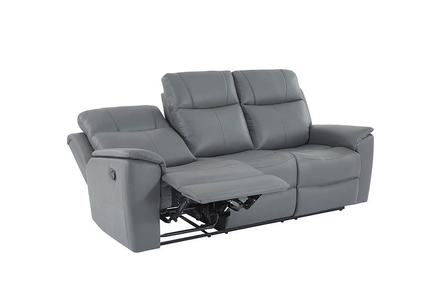 RC-2424 Faux Leather Manual Dual-Sided Recliner Sofa Attached Cushions