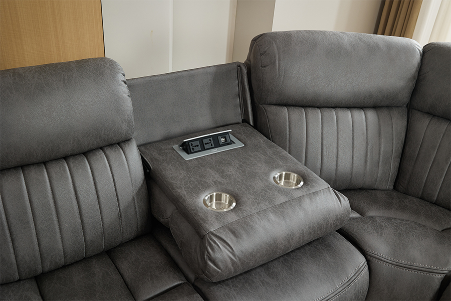 RC-7756 Living Room Power Reclining Sectional Sofa with Invisible Charger Socket